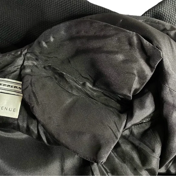 Carolina Herrera Black Short Sleeve Ruffle Dress - Picture 7 of 12